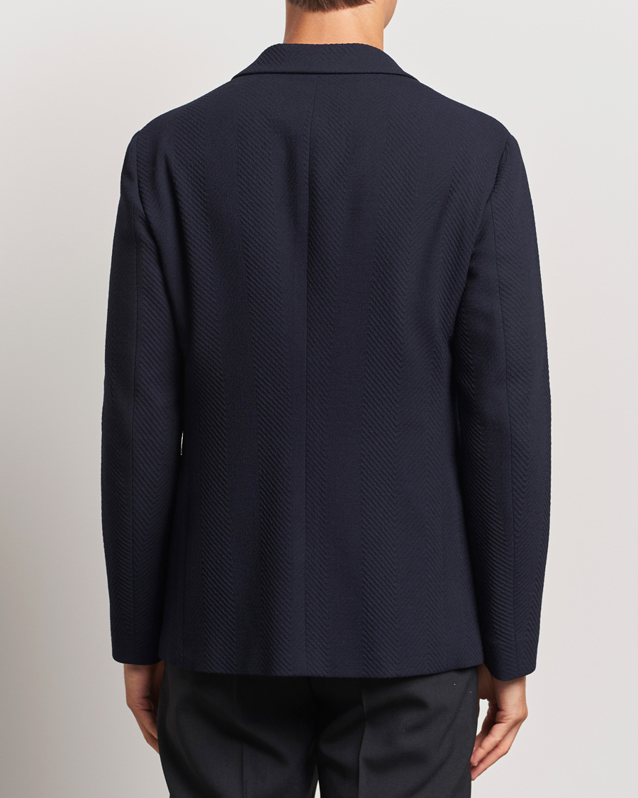 Herre | Dressjakker | Giorgio Armani | Chevron Wool Stretch Blazer Navy