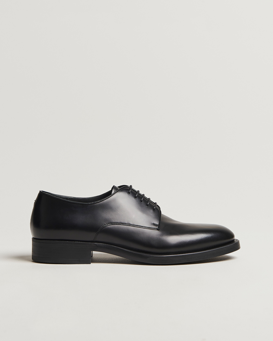 Herre | Giorgio Armani Lace Up Derby Shoes Black Calf | Giorgio Armani | Lace Up Derby Shoes Black Calf