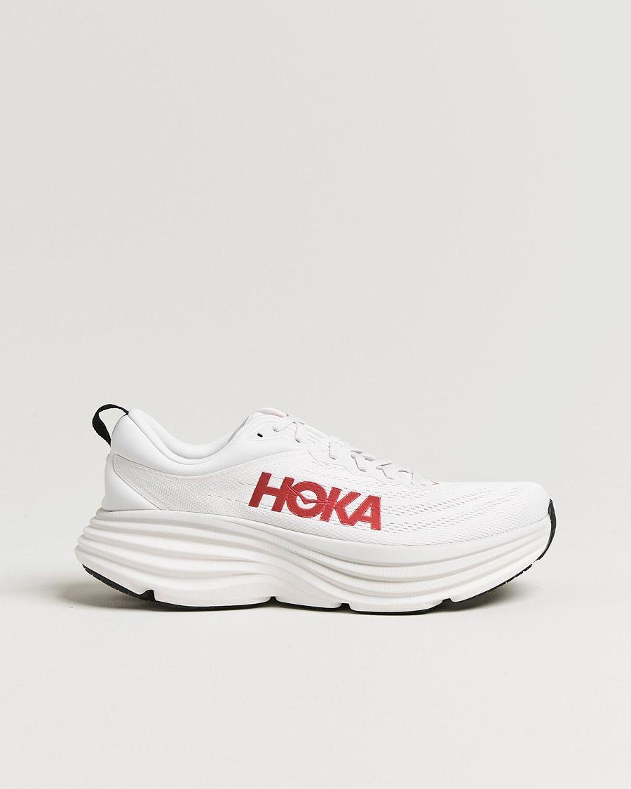 Herre | Hoka Bondi 8 White/Vermillion | Hoka | Bondi 8 White/Vermillion