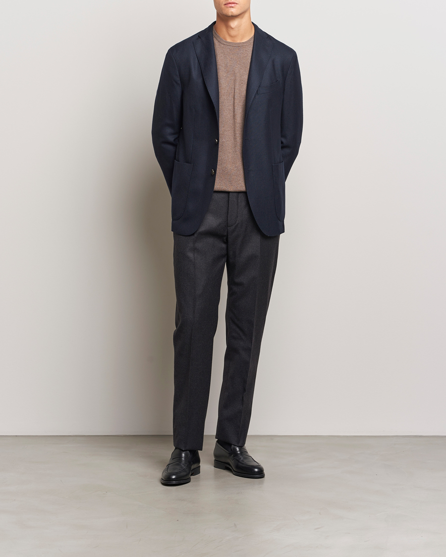 Herre | Bukser | Incotex | Regular Fit Flannel Trousers Charcoal