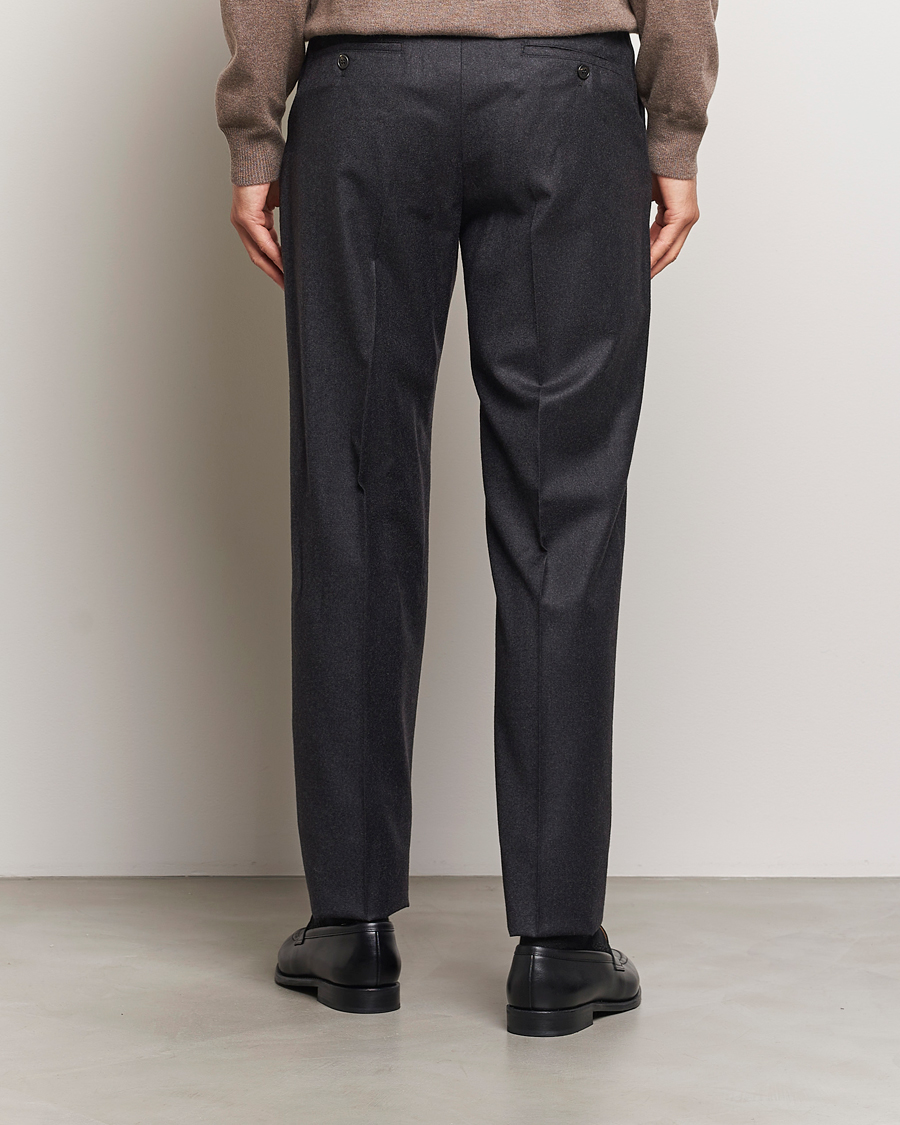 Herre | Bukser | Incotex | Regular Fit Flannel Trousers Charcoal
