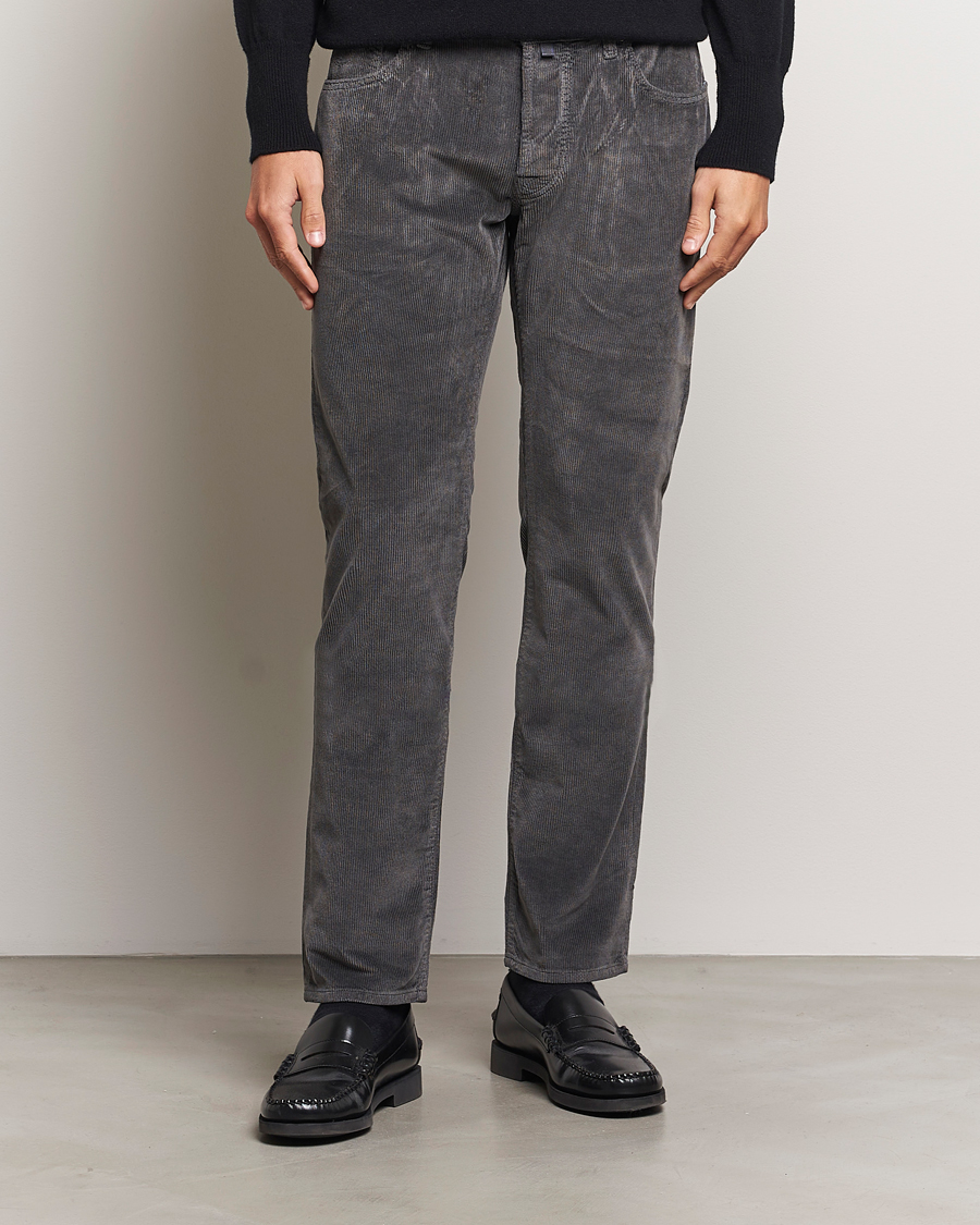 Herre | Bukser | Jacob Cohën | Bard 5-Pocket Medium Corduroy Trousers Grey