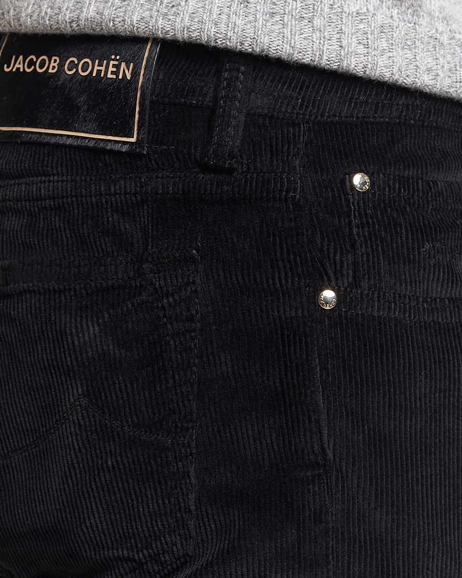 Herre | Bukser | Jacob Cohën | Bard 5-Pocket Medium Corduroy Trousers Black