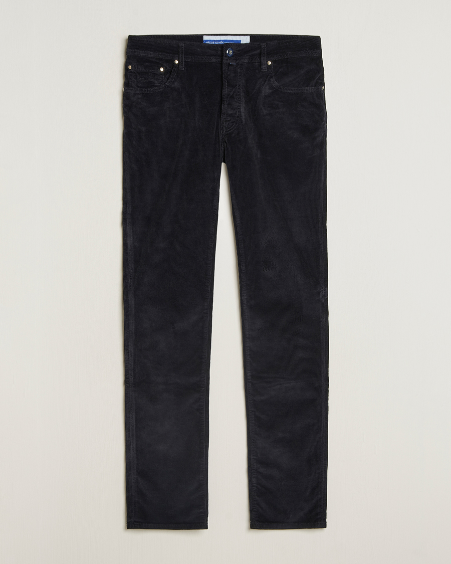 Herre | Bukser | Jacob Cohën | Bard 5-Pocket Medium Corduroy Trousers Navy