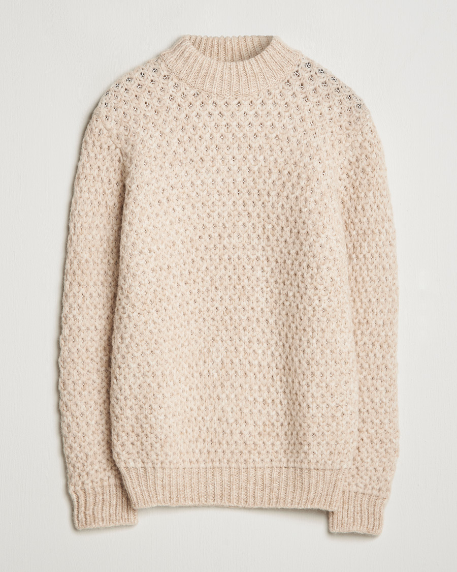 Herre | Gensere | Jacob Cohën | Loose Knit Alpaca/Wool Sweater Melange White