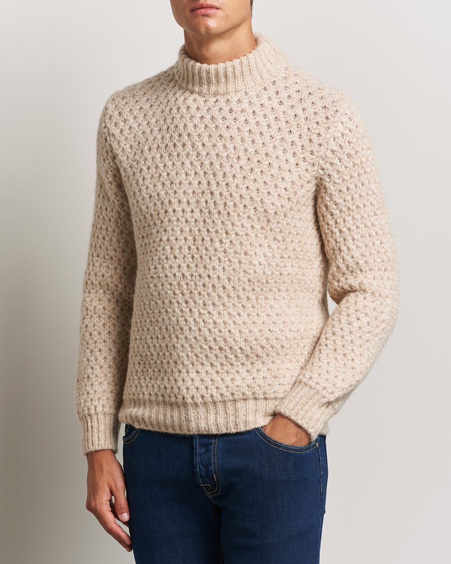Herre | Gensere | Jacob Cohën | Loose Knit Alpaca/Wool Sweater Melange White