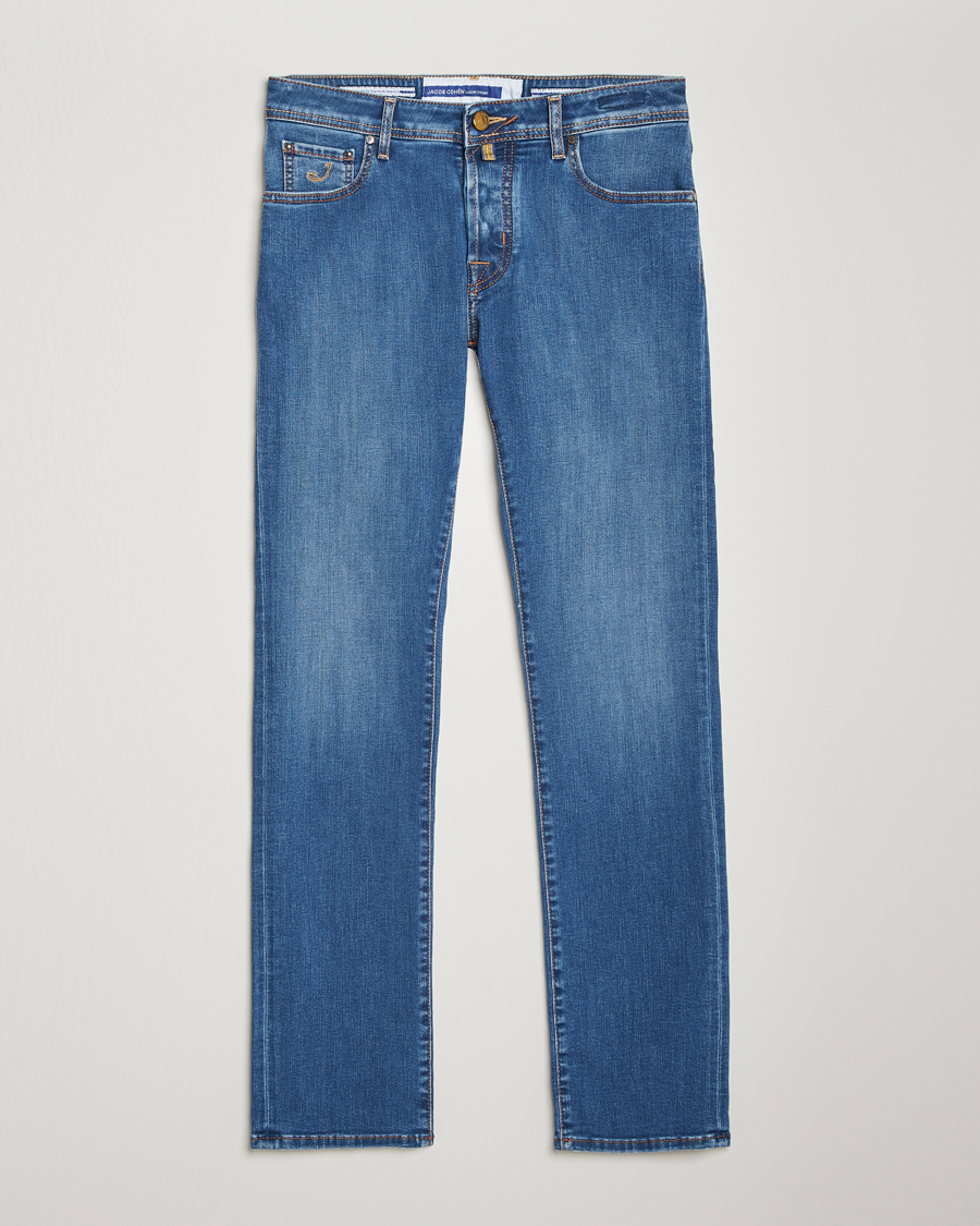 Herre | Jeans | Jacob Cohën | Nick Slim Fit Streatch Jeans Light Blue
