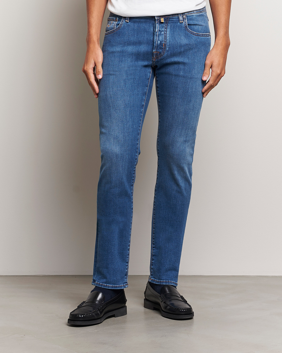 Herre | Jeans | Jacob Cohën | Nick Slim Fit Streatch Jeans Light Blue