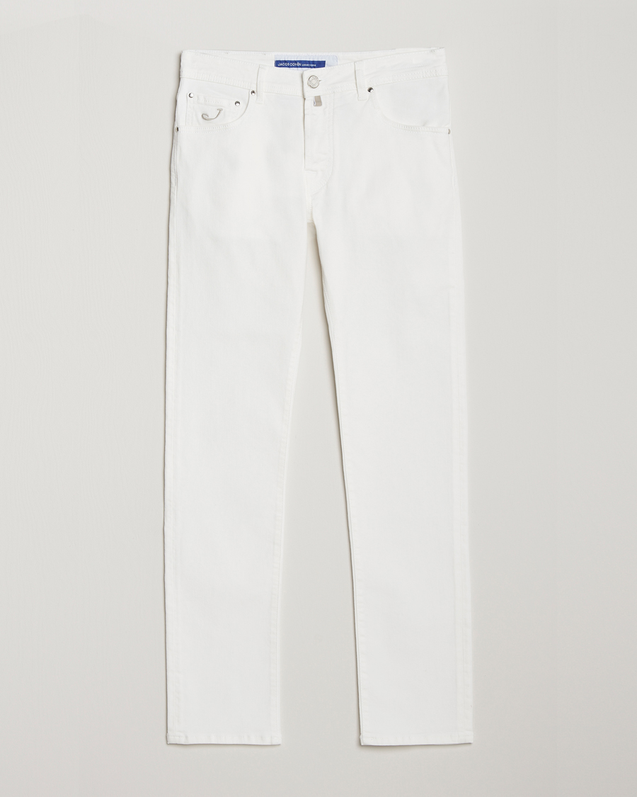 Herre | Jeans | Jacob Cohën | Nick Slim Fit Streatch Jeans White