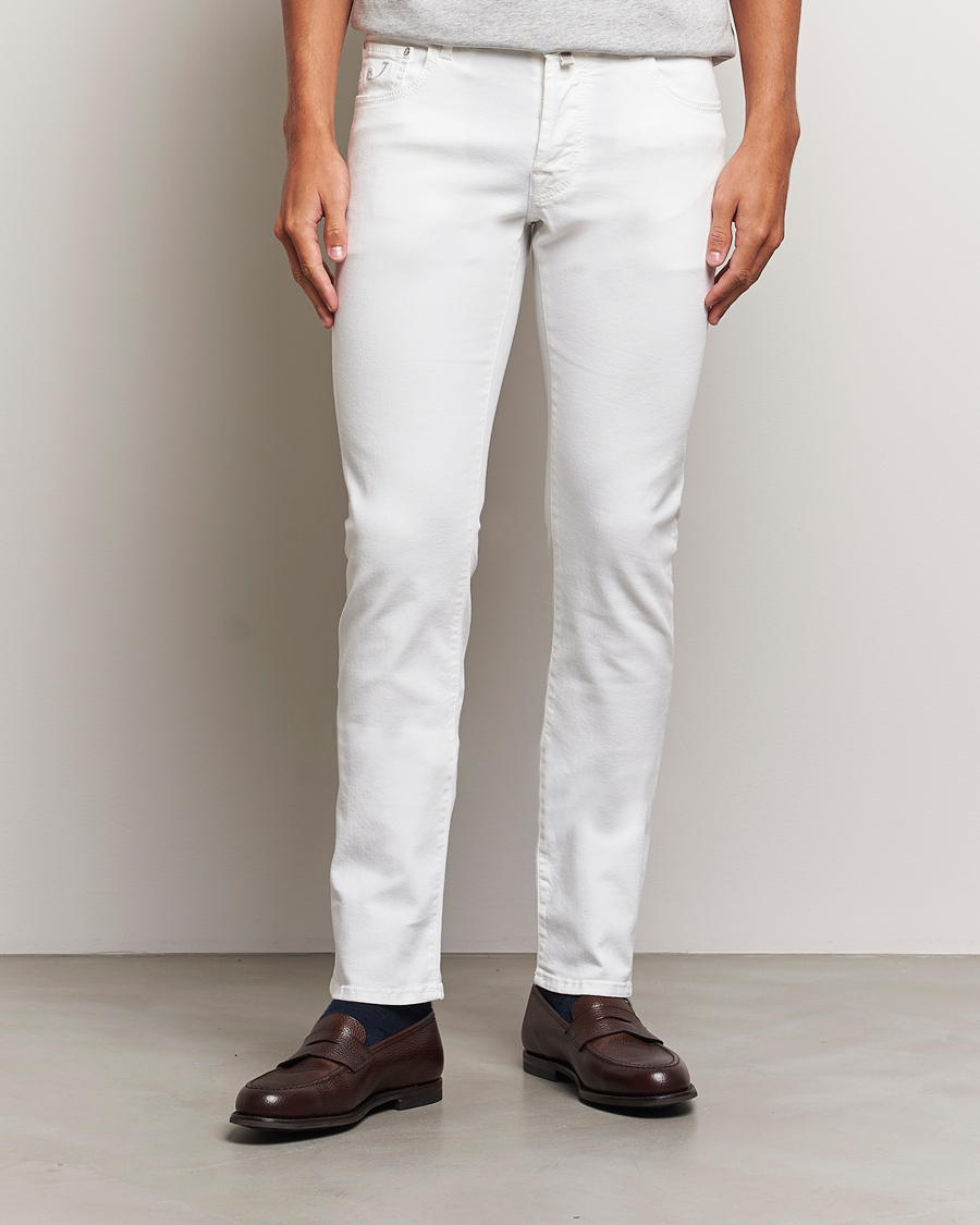 Herre | Jeans | Jacob Cohën | Nick Slim Fit Streatch Jeans White