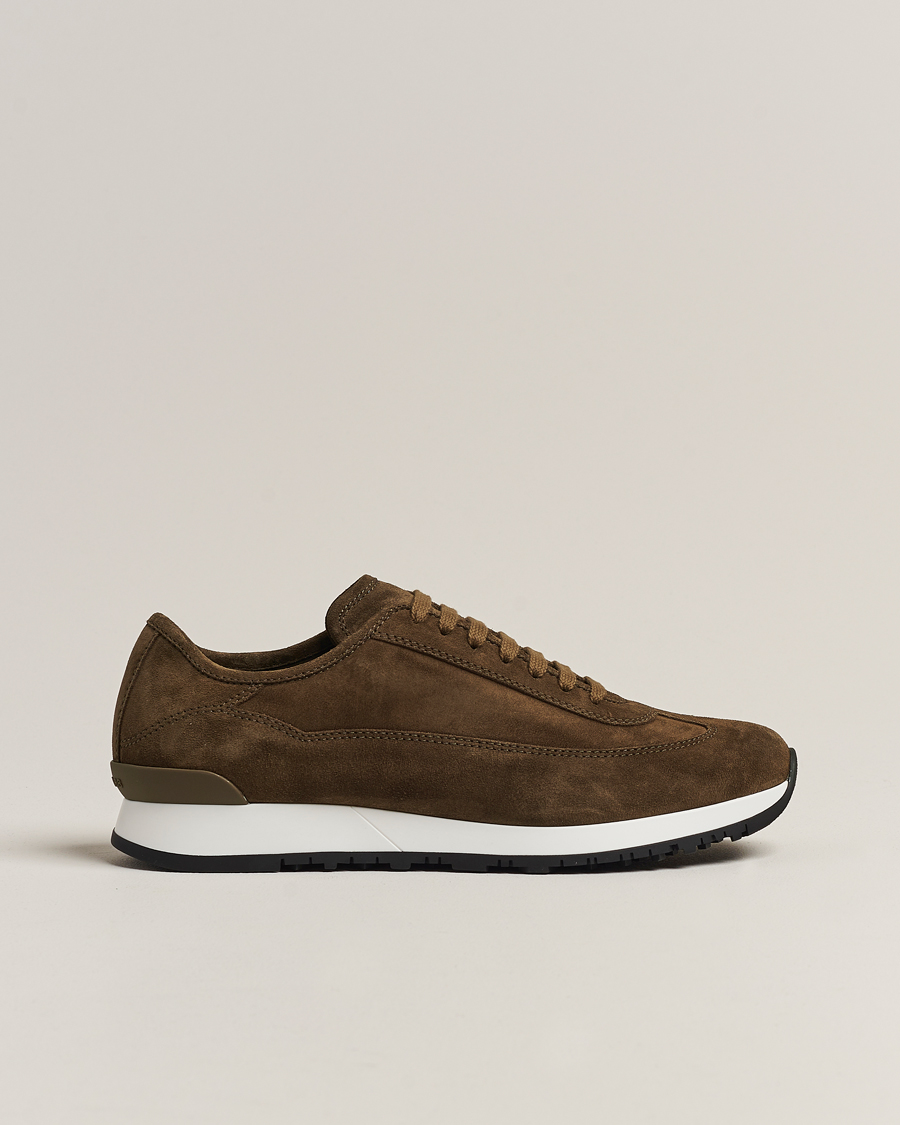 Herre | John Lobb Foundry Running Sneakers Olive Suede | John Lobb | Foundry Running Sneakers Olive Suede