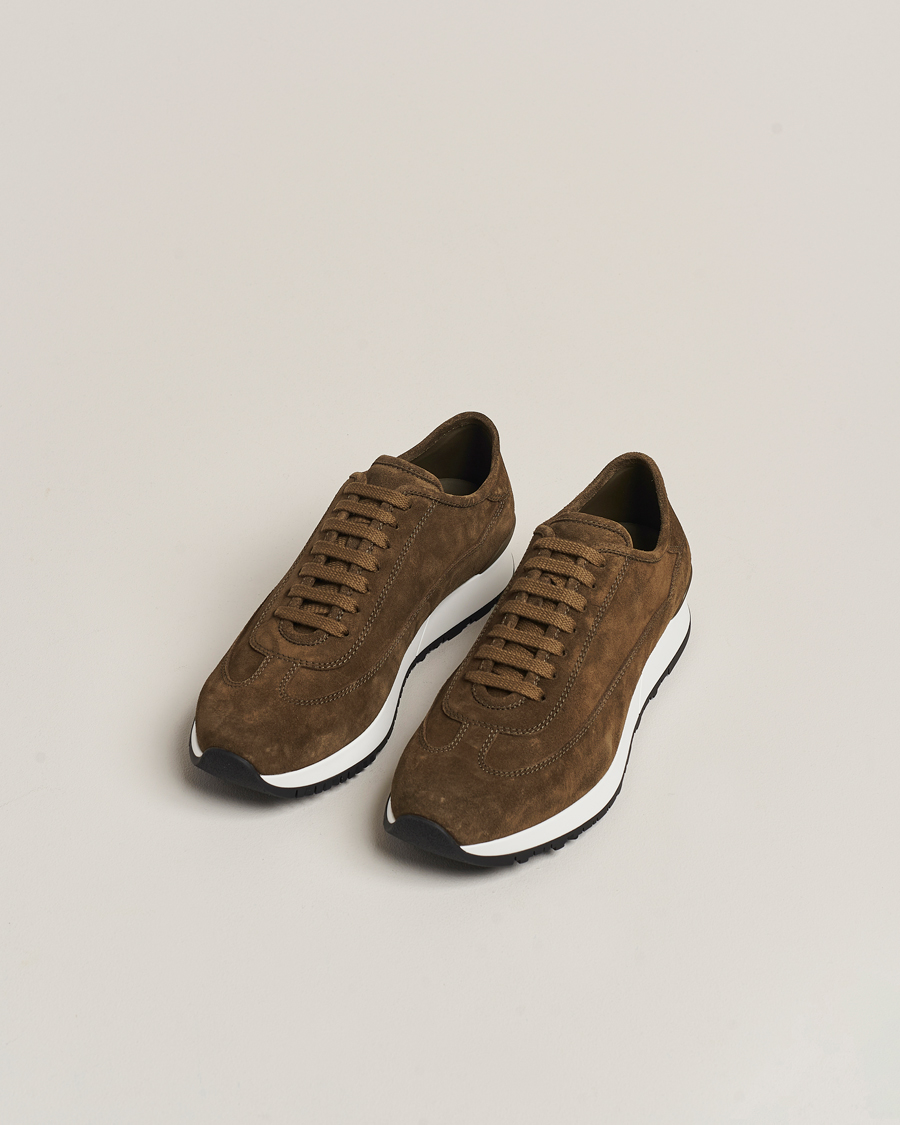 Herre | John Lobb Foundry Running Sneakers Olive Suede | John Lobb | Foundry Running Sneakers Olive Suede