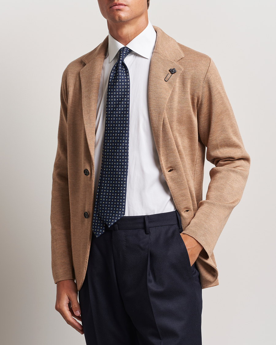 Herre | Dressjakker | Lardini | Knitted Wool Blazer Beige