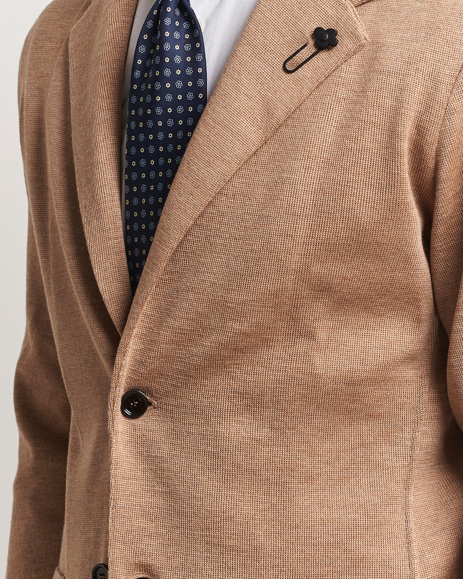 Herre | Dressjakker | Lardini | Knitted Wool Blazer Beige
