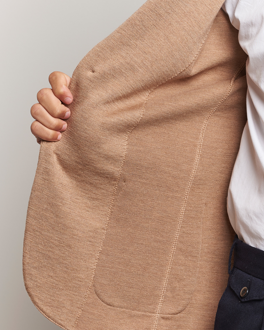 Herre | Dressjakker | Lardini | Knitted Wool Blazer Beige
