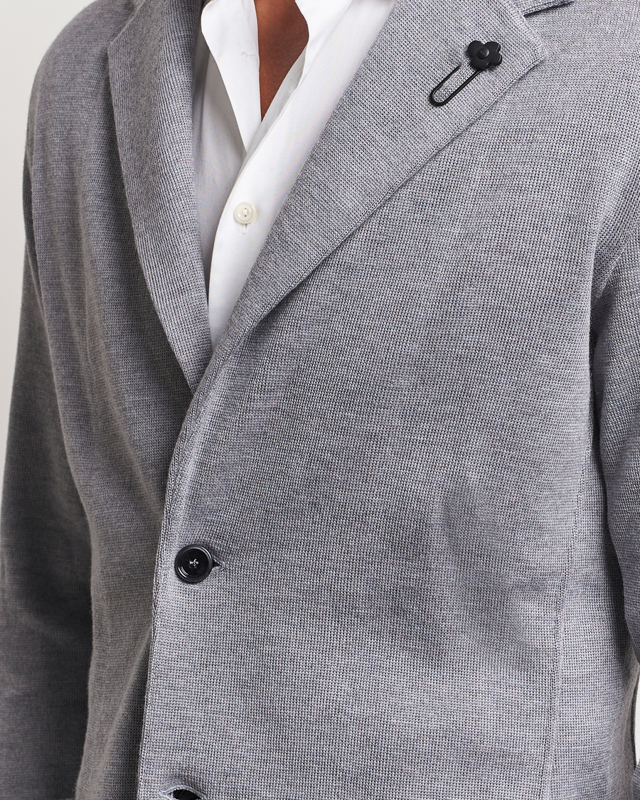 Herre | Dressjakker | Lardini | Knitted Wool Blazer Grey