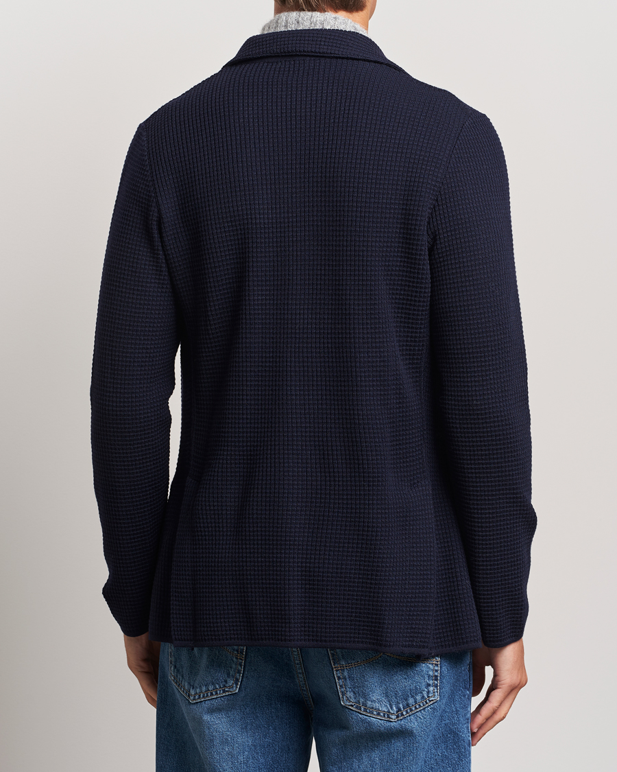 Herre | Dressjakker | Lardini | Knitted Structure Wool Blazer Navy
