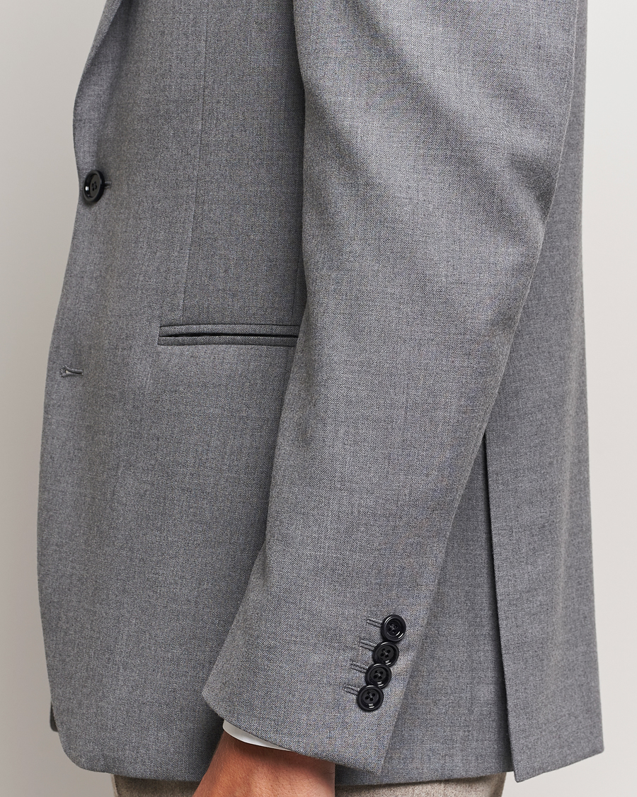 Herre | Dressjakker | Lardini | Wool Flannel Blazer Light Grey