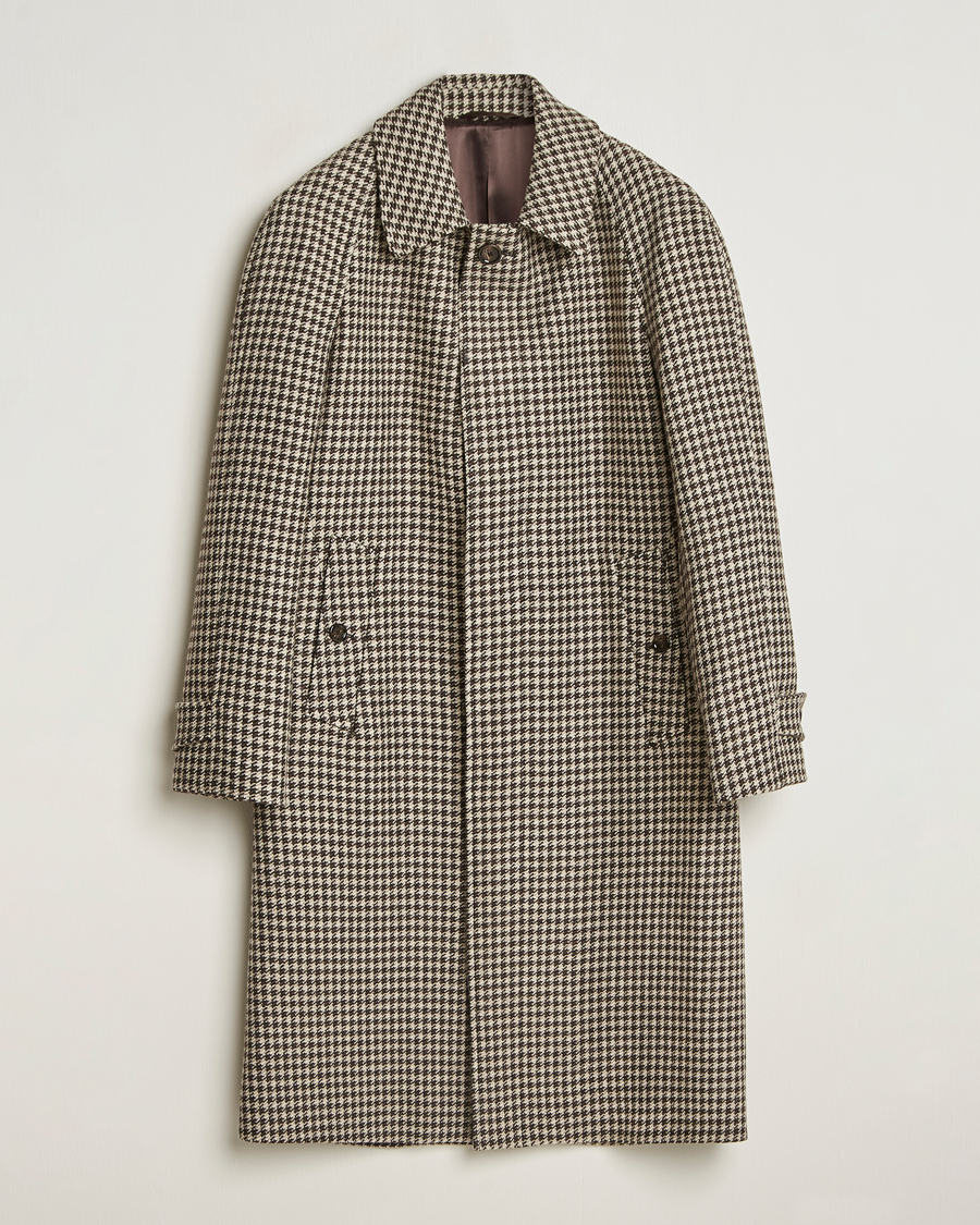Herre | Jakker | Lardini | Houndstooth Wool/Cashmere Coat Brown