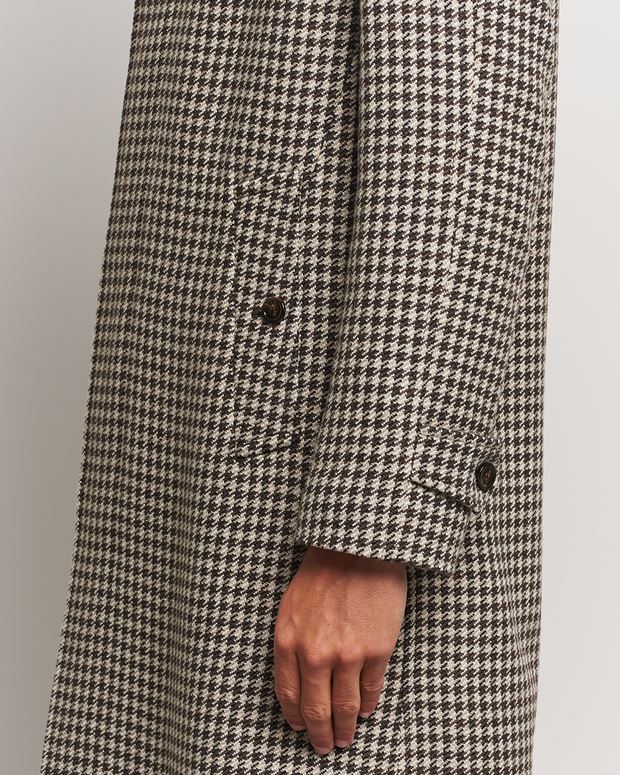 Herre | Jakker | Lardini | Houndstooth Wool/Cashmere Coat Brown