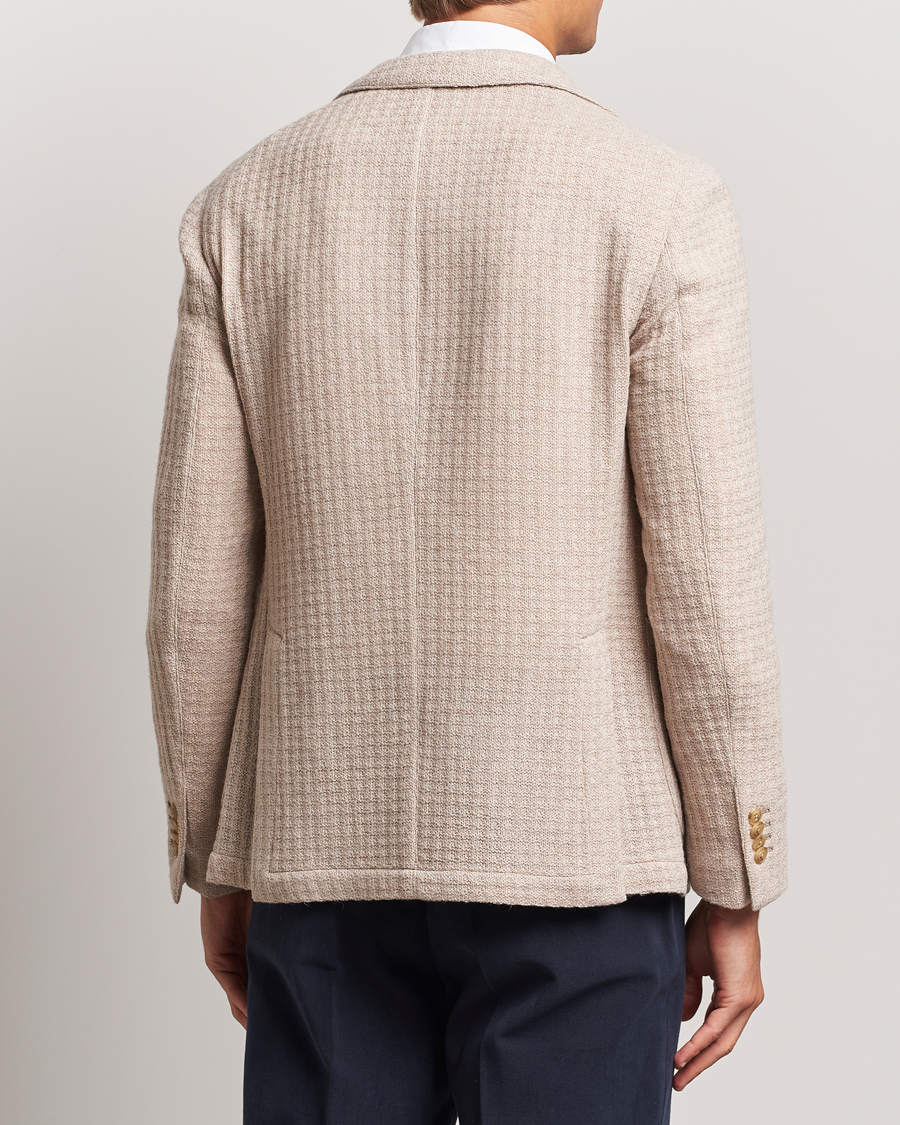 Herre | Dressjakker | L.B.M. 1911 | Knitted Punto Wool Structure Blazer Camel