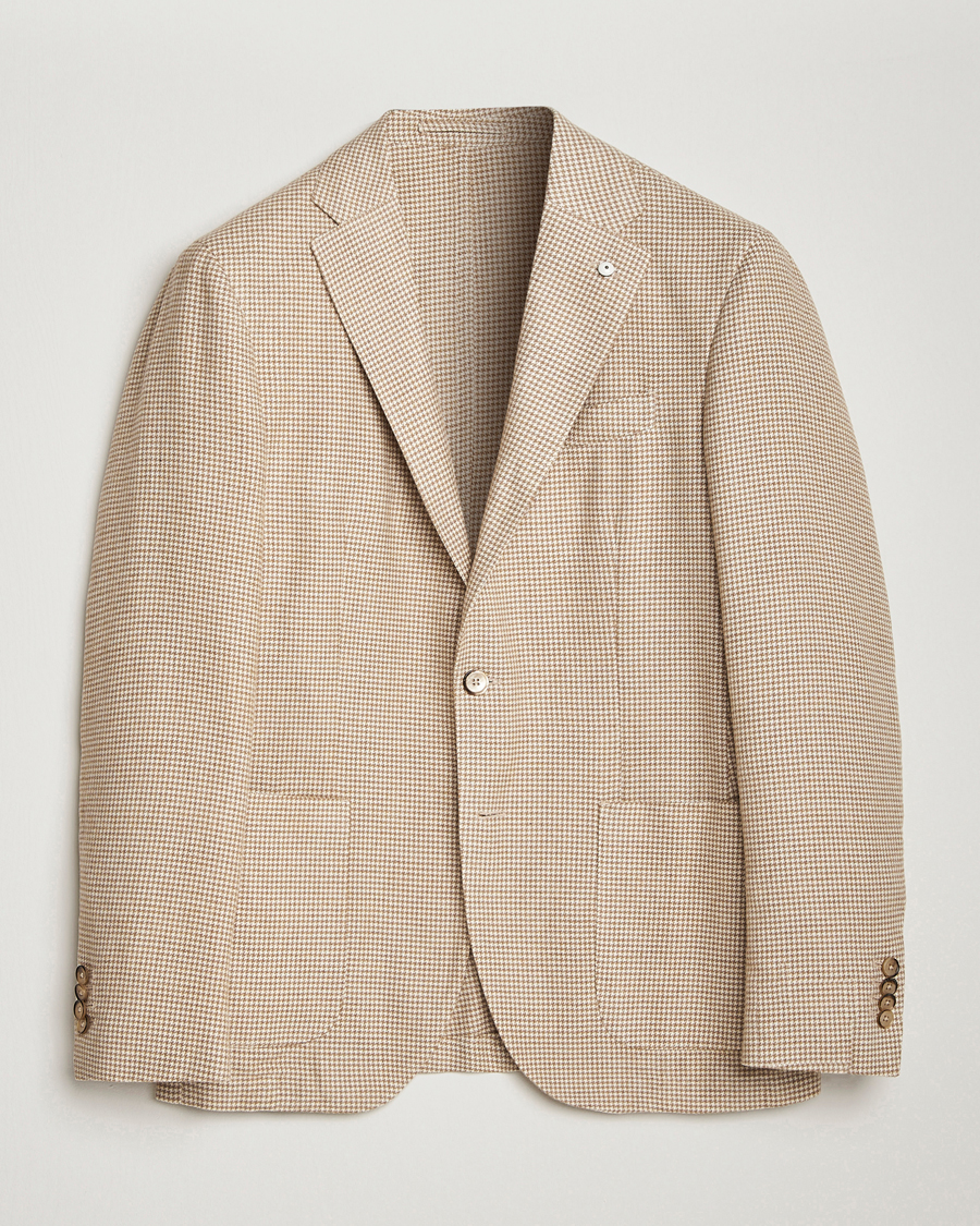 Herre | Dressjakker | L.B.M. 1911 | Jack Regular Houndstooth Blazer Beige