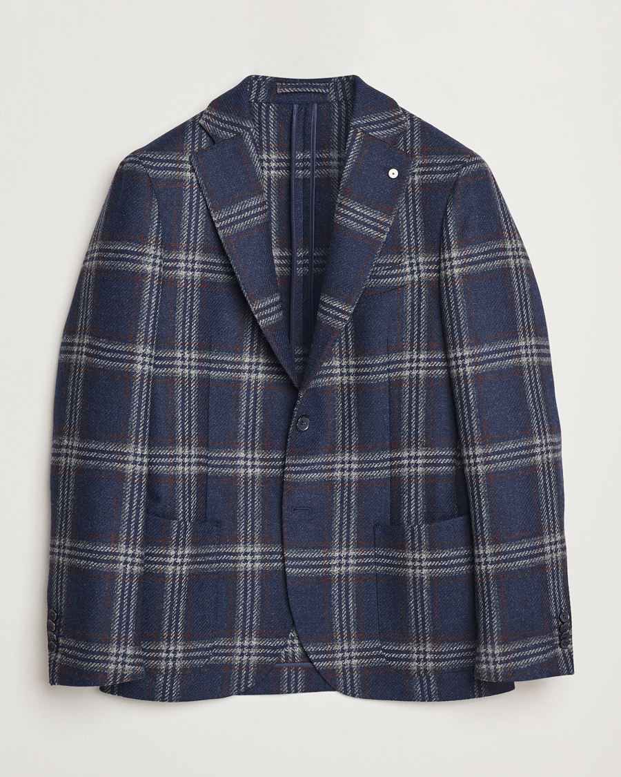 Herre | Dressjakker | L.B.M. 1911 | Jack Regular Checked Wool Blazer Navy