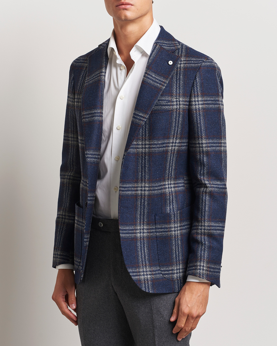 Herre | Dressjakker | L.B.M. 1911 | Jack Regular Checked Wool Blazer Navy