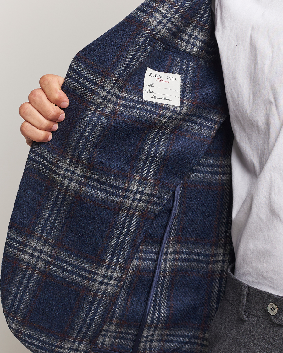 Herre | Dressjakker | L.B.M. 1911 | Jack Regular Checked Wool Blazer Navy
