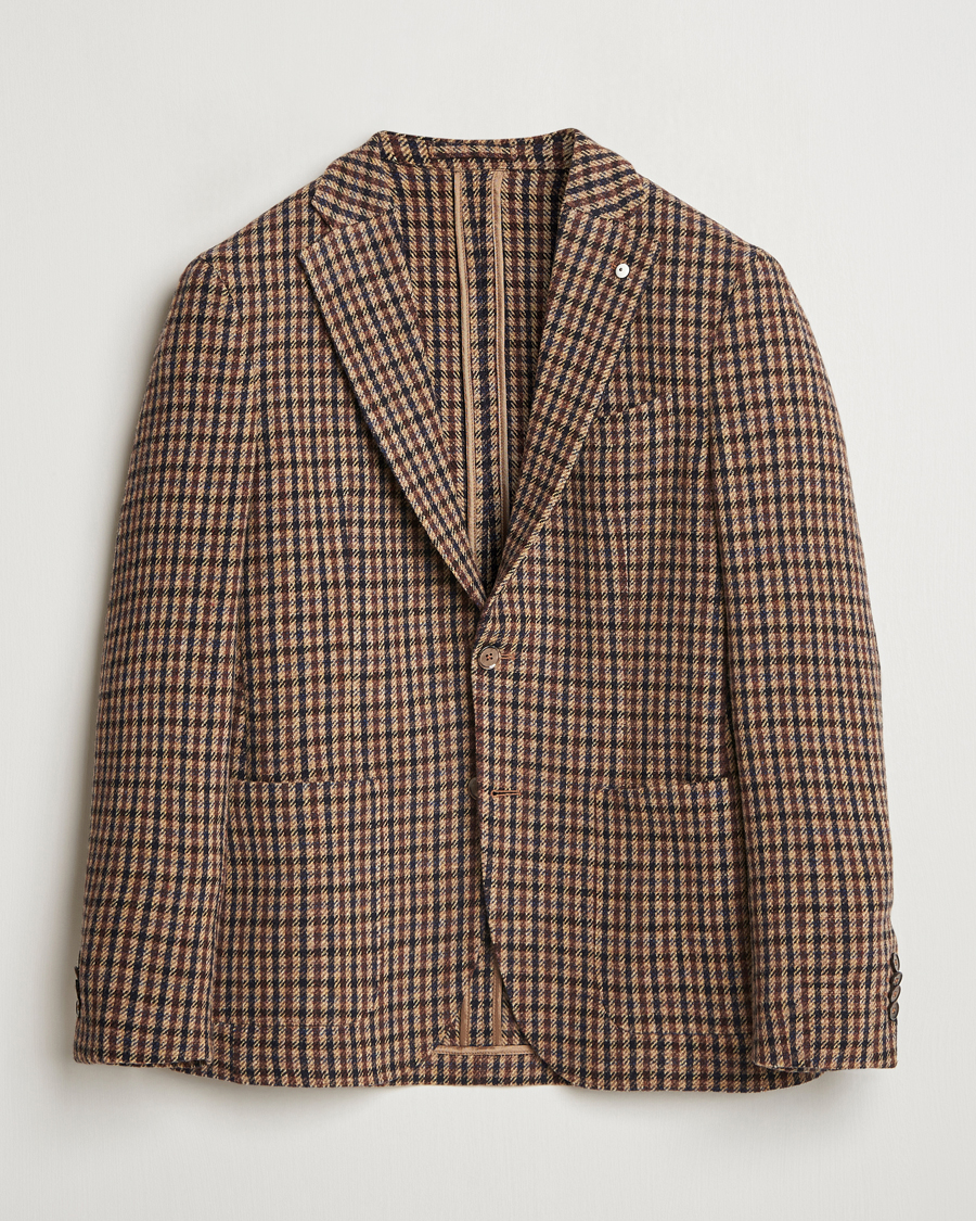 Herre | Dressjakker | L.B.M. 1911 | Jack Regular Small Check Wool Blazer Brown