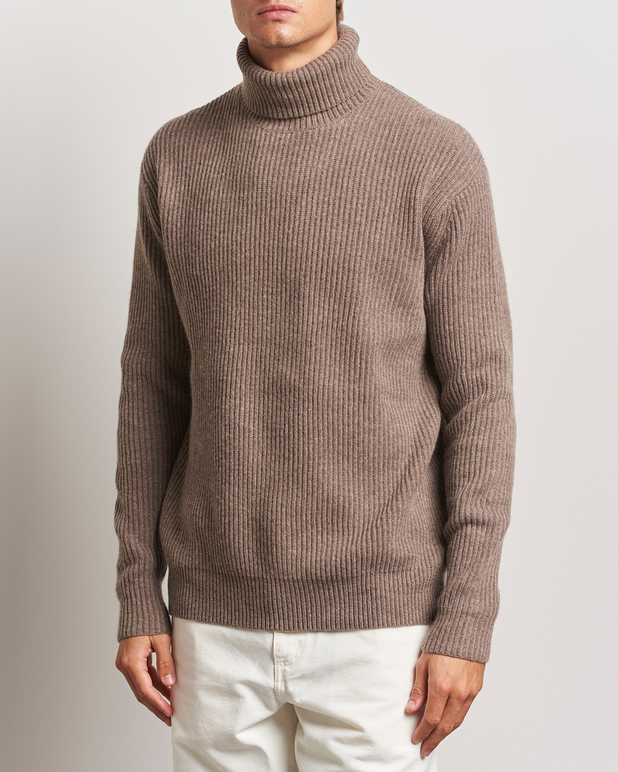 Herre | Gensere | LES DEUX | Eddie Wool Rib Rollneck Mountain Grey Melange