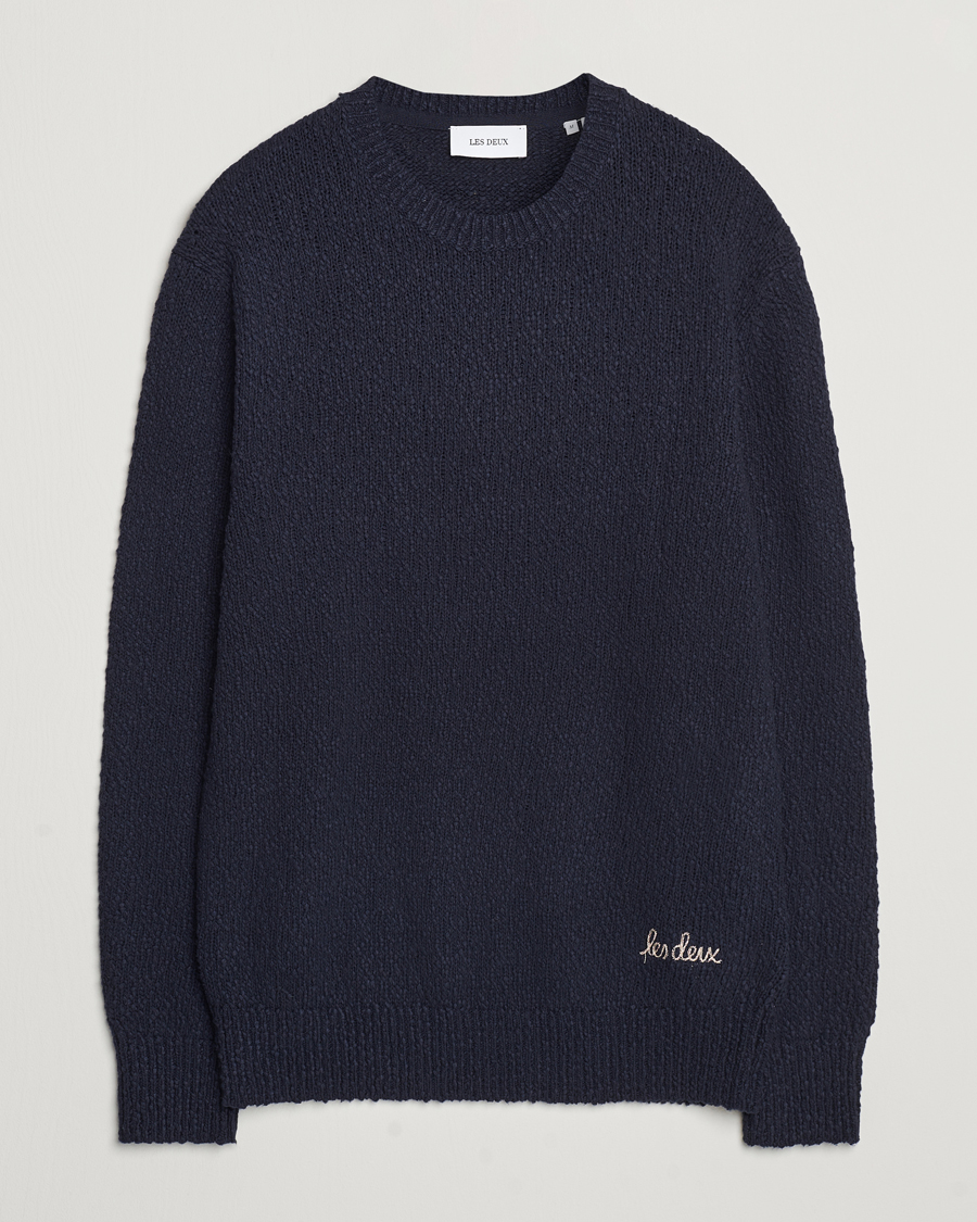 Herre | Gensere | LES DEUX | Errol Cotton Roundneck Dark Navy