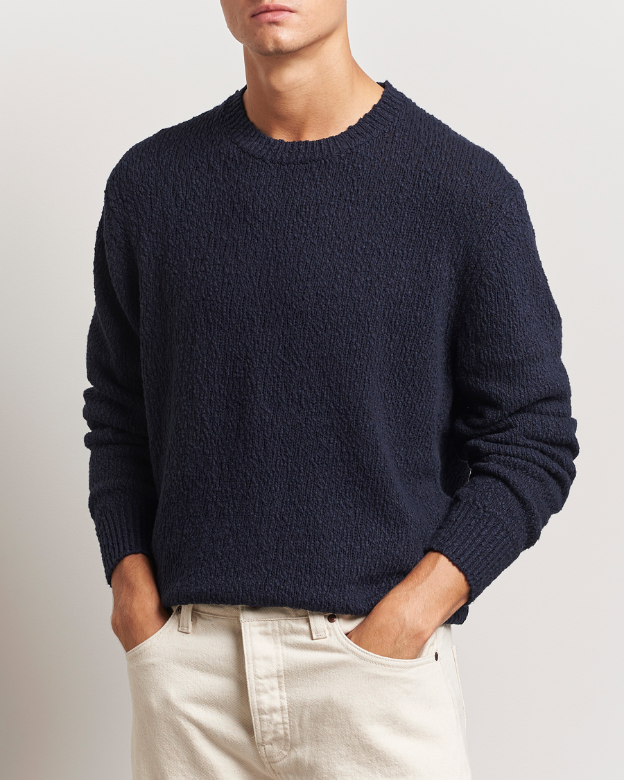 Herre | Gensere | LES DEUX | Errol Cotton Roundneck Dark Navy