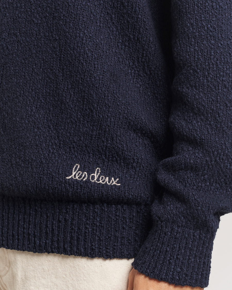 Herre | Gensere | LES DEUX | Errol Cotton Roundneck Dark Navy