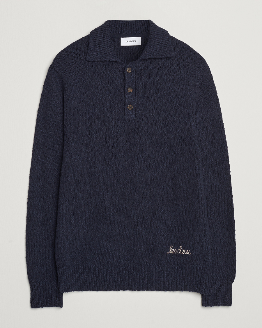 Herre | Gensere | LES DEUX | Errol Cotton Rugby Knit Dark Navy