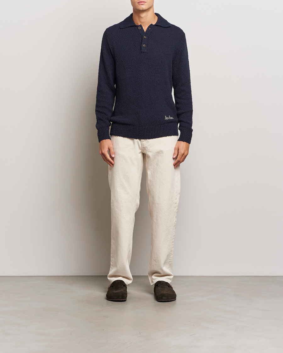 Herre | Gensere | LES DEUX | Errol Cotton Rugby Knit Dark Navy