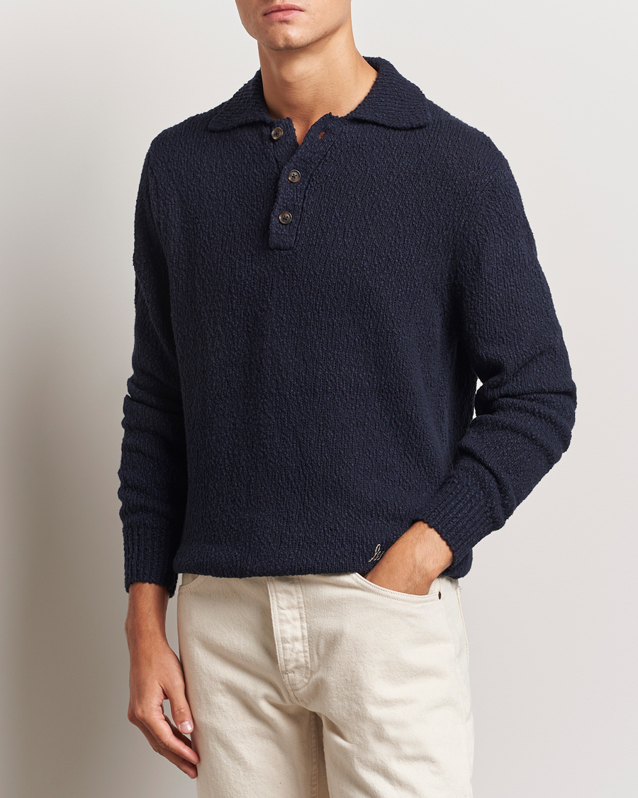 Herre | Gensere | LES DEUX | Errol Cotton Rugby Knit Dark Navy