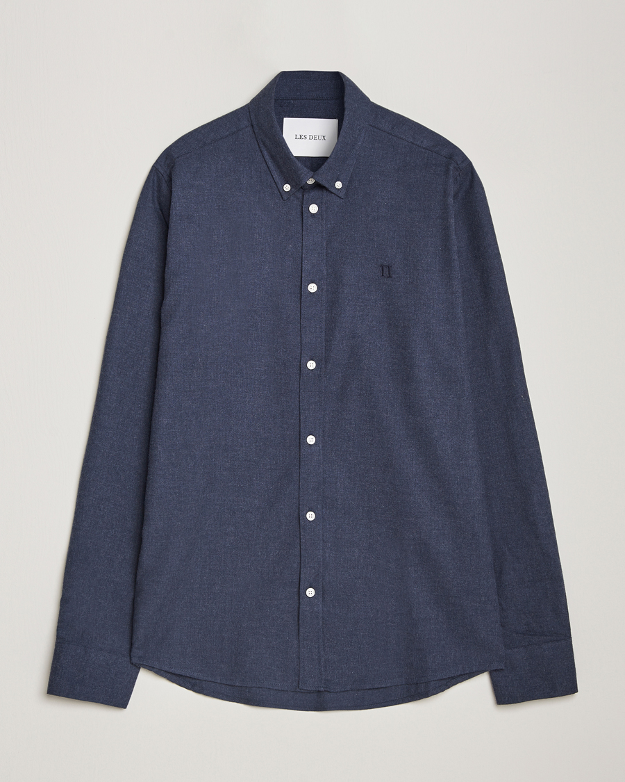 Herre | Skjorter | LES DEUX | Dessert Reg Shirt Dark Navy Melange