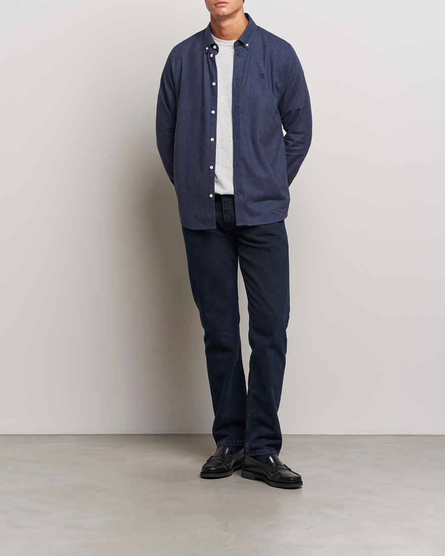 Herre | Skjorter | LES DEUX | Dessert Reg Shirt Dark Navy Melange