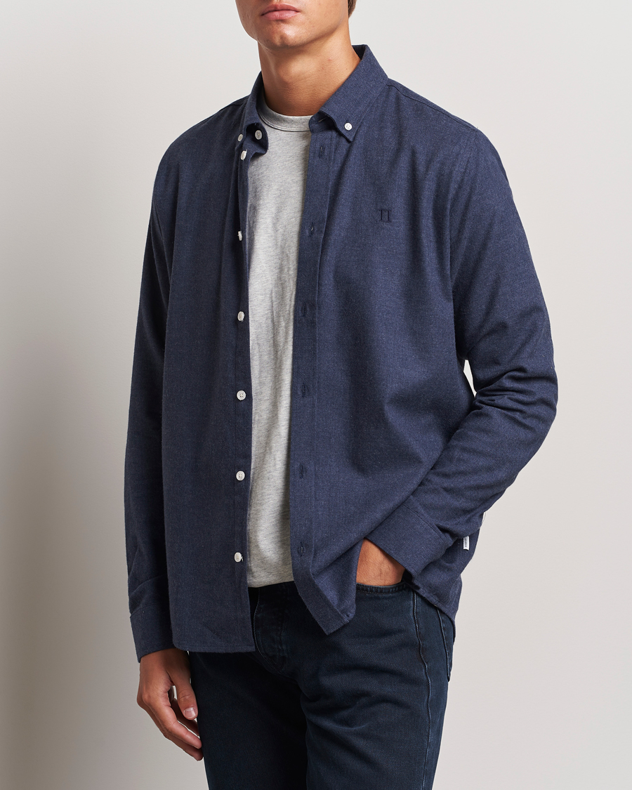 Herre | Skjorter | LES DEUX | Dessert Reg Shirt Dark Navy Melange
