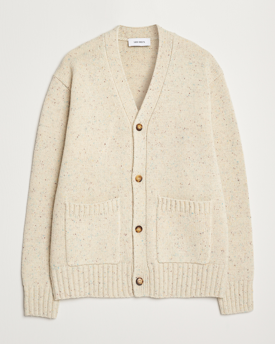 Herre | Gensere | LES DEUX | Gary Fleck Wool Cardigan Light Sand