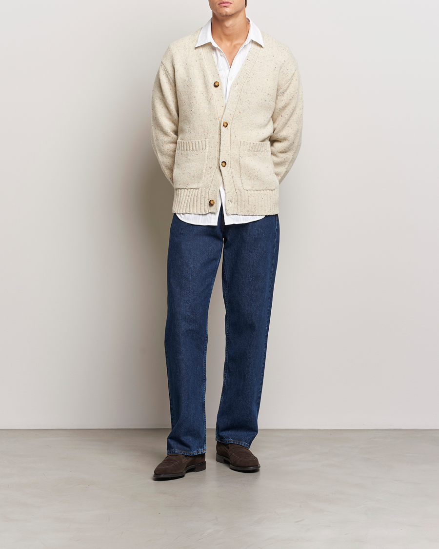 Herre | Gensere | LES DEUX | Gary Fleck Wool Cardigan Light Sand