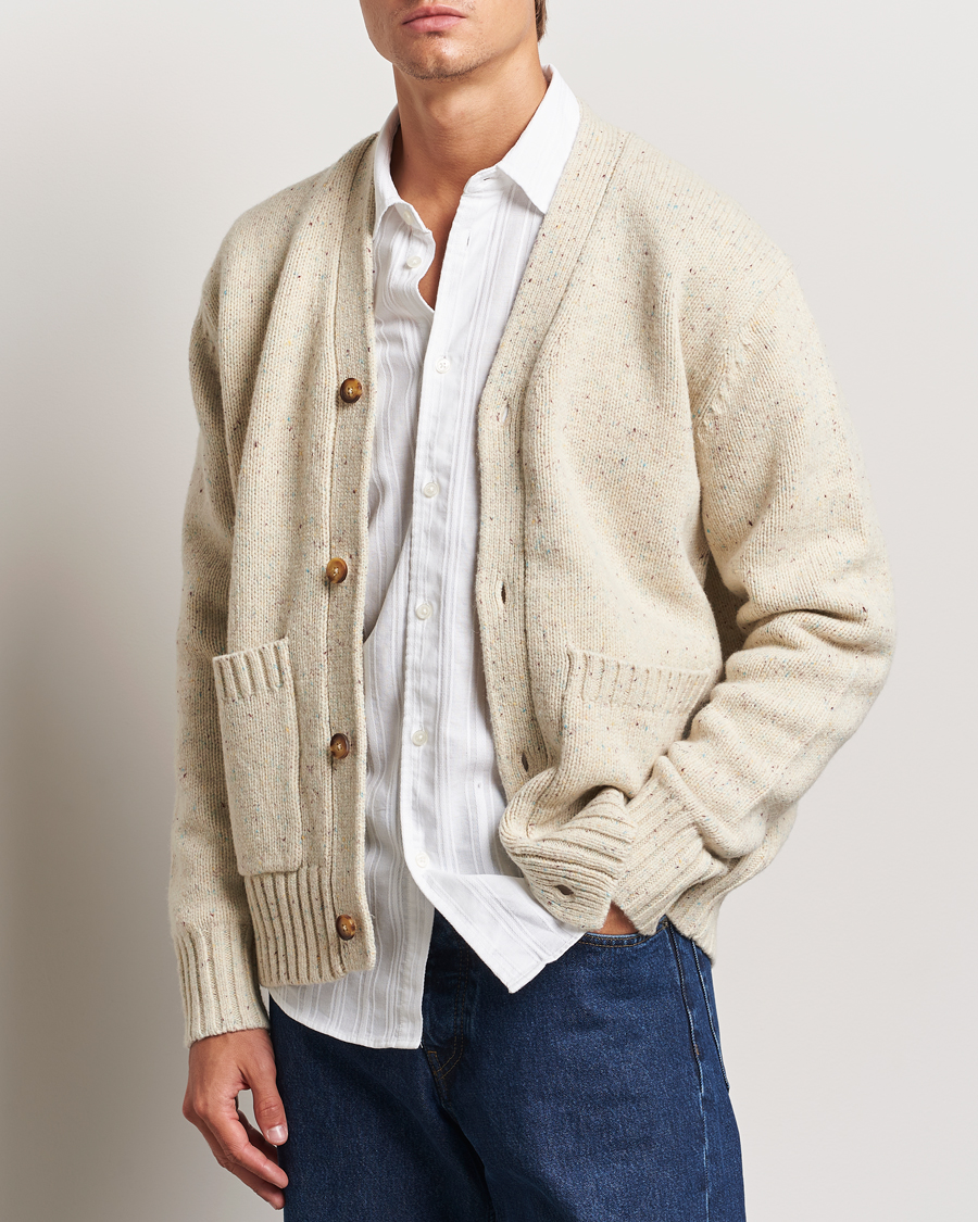 Herre | Gensere | LES DEUX | Gary Fleck Wool Cardigan Light Sand