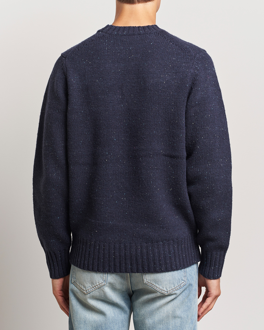 Herre | Gensere | LES DEUX | Gary Fleck Wool Roundneck Dark Navy