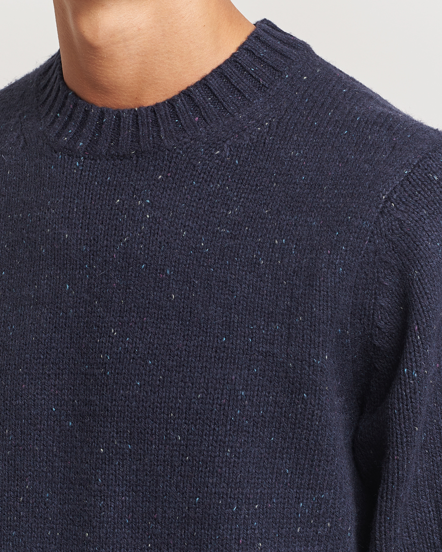 Herre | Gensere | LES DEUX | Gary Fleck Wool Roundneck Dark Navy