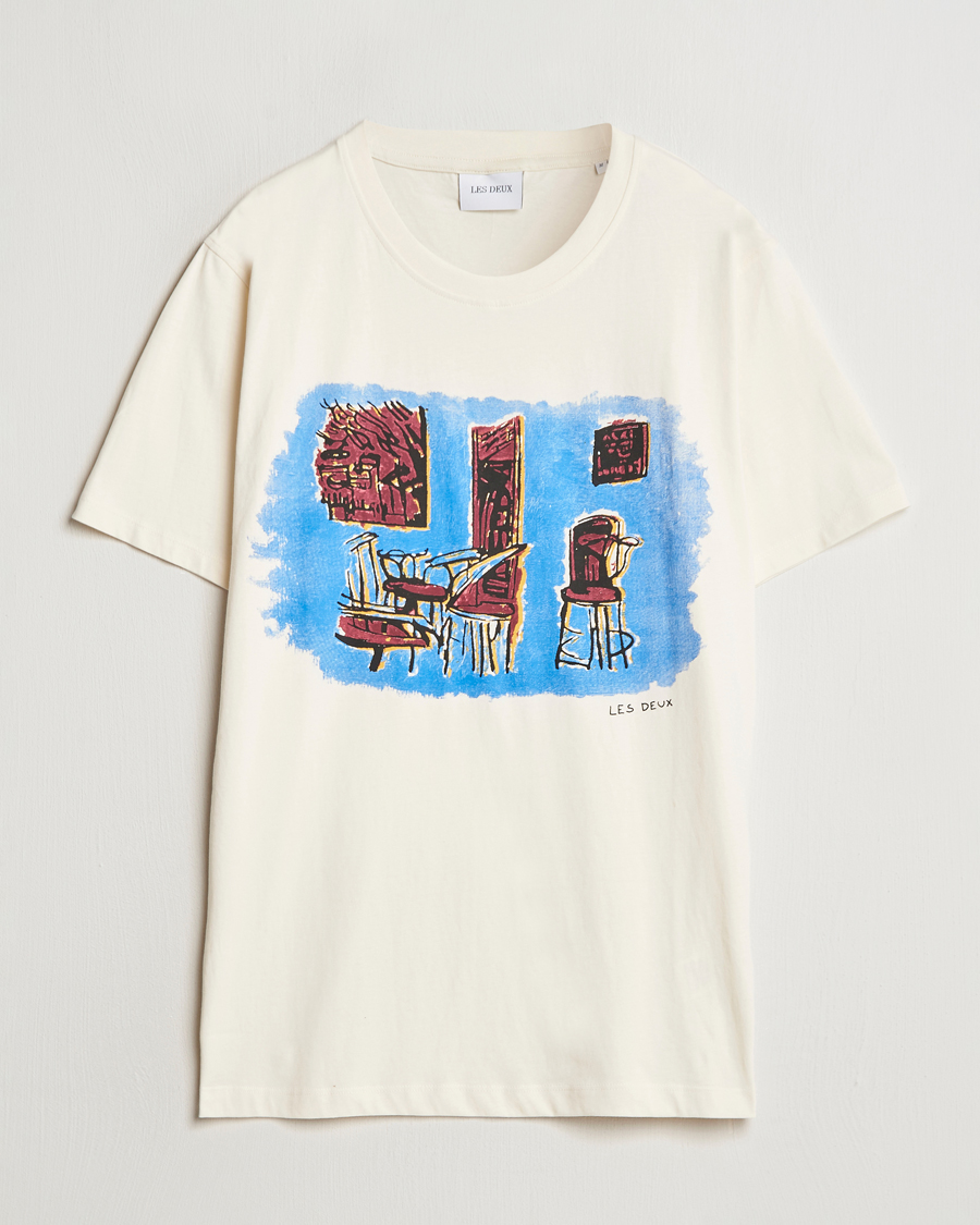 Herre | T-Shirts | LES DEUX | Berkeley Print T-Shirt Ivory