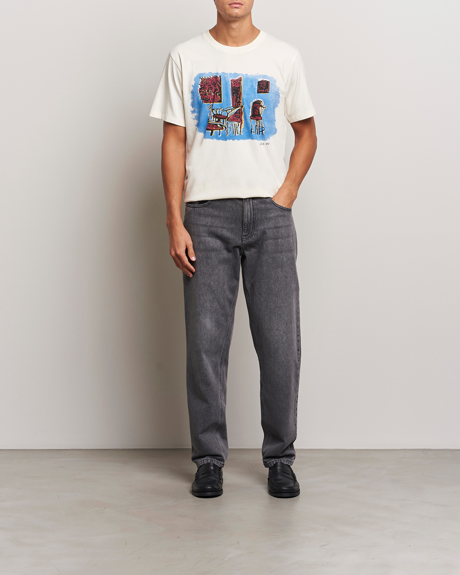 Herre | T-Shirts | LES DEUX | Berkeley Print T-Shirt Ivory