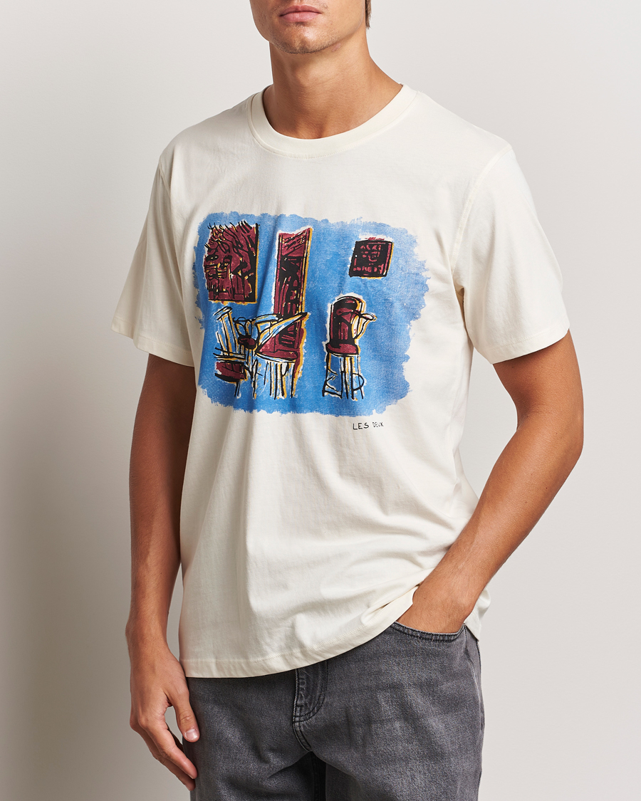 Herre | T-Shirts | LES DEUX | Berkeley Print T-Shirt Ivory