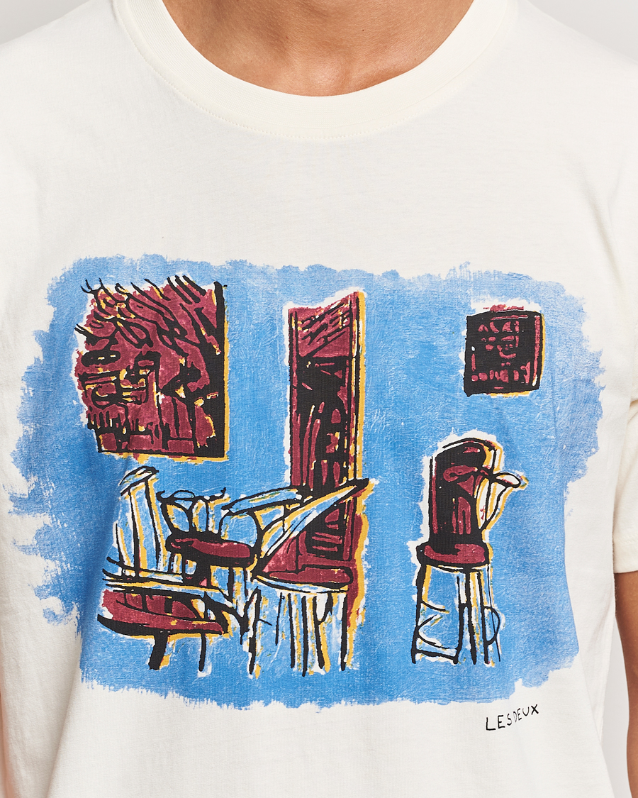 Herre | T-Shirts | LES DEUX | Berkeley Print T-Shirt Ivory