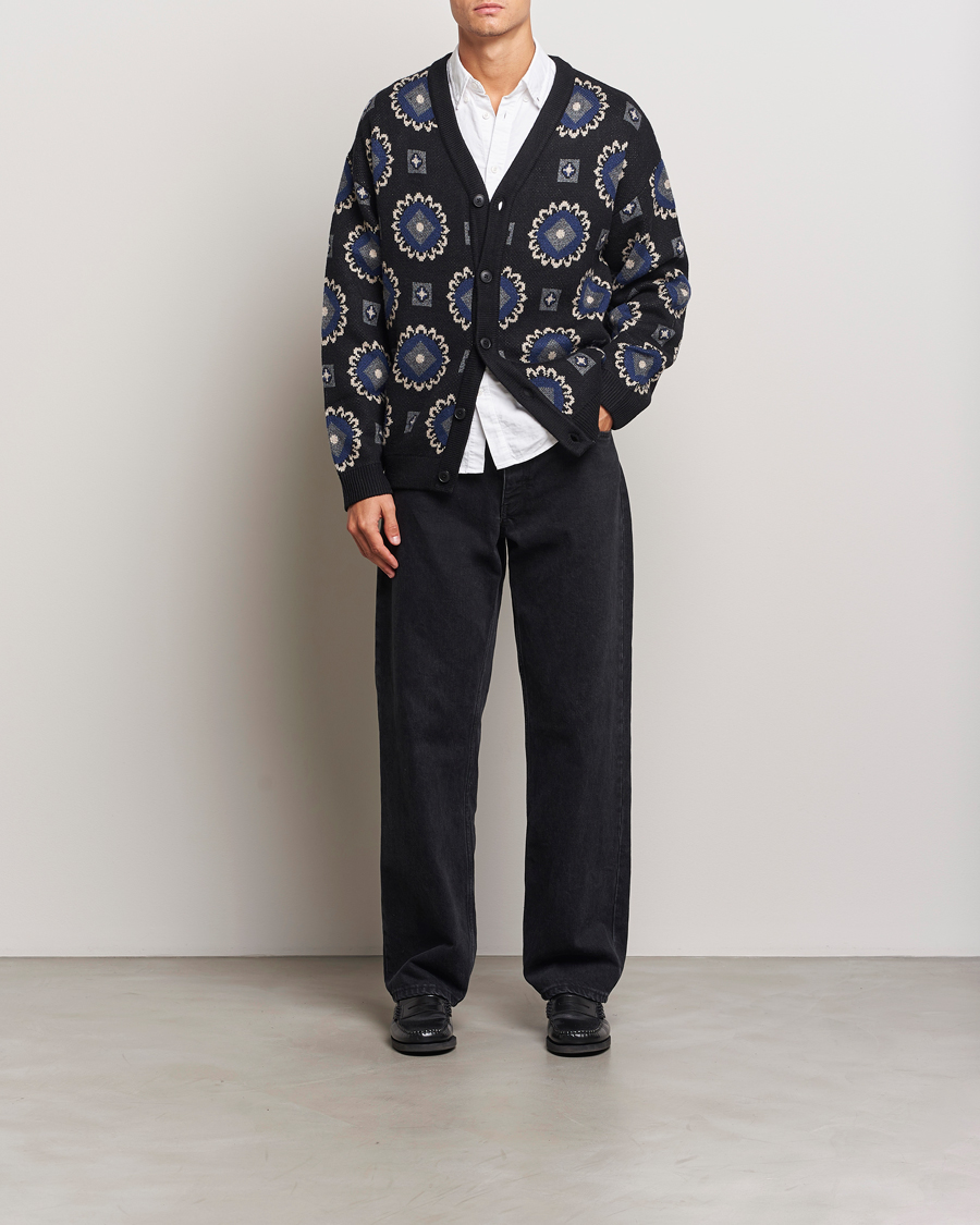 Herre | Gensere | LES DEUX | Aro Paisley Cardigan Black/Blueprint